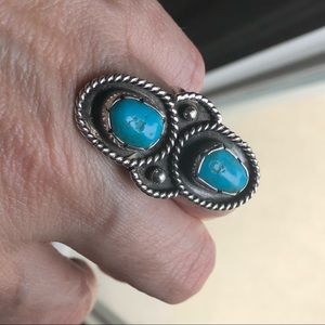 Vintage Native American turquoise sterling ring